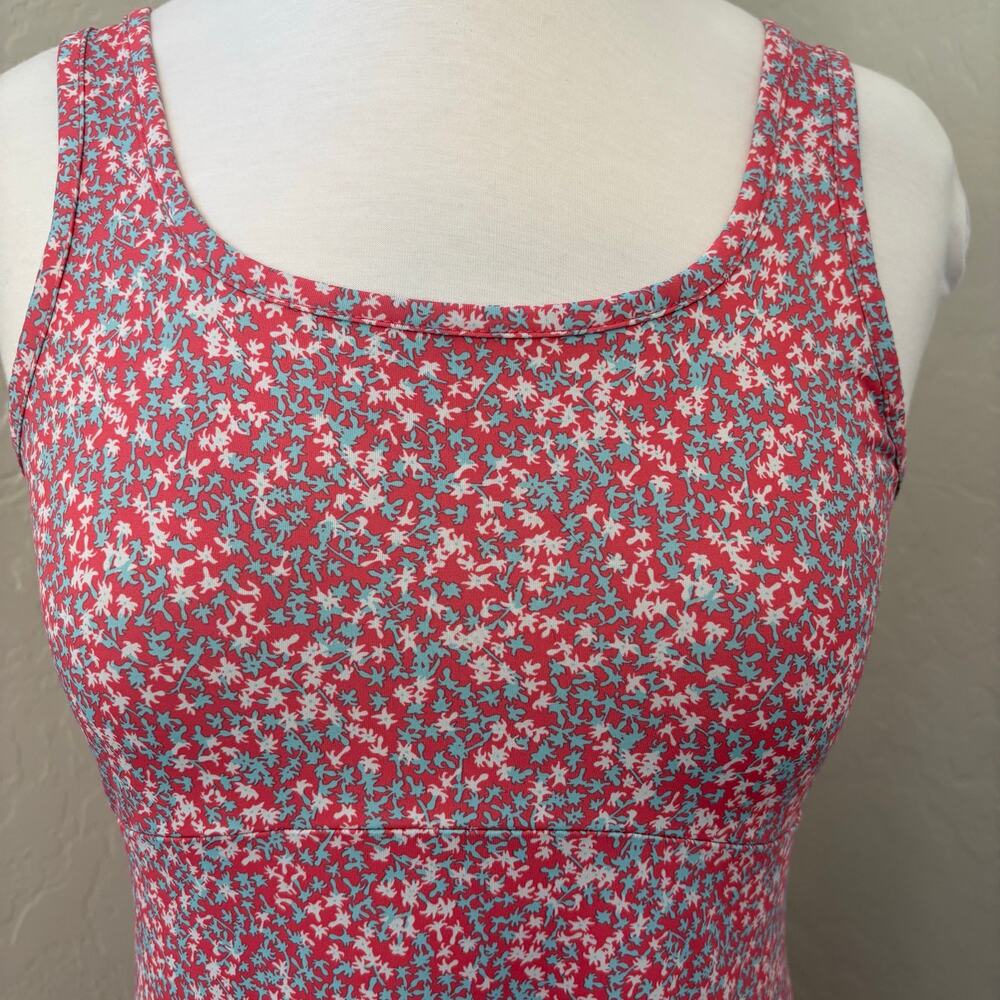 Columbia PFG Pink Teal Floral Tank Fishing Dress Small Outdoors Beachy Vacation - Picture 4 of 11